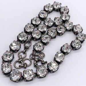 J. Crew Martha Swarovski Crystal Antiqued Silver Necklace